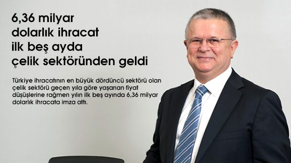 6,36 milyar dolarlık ihracat ilk beş ayda çelik sektöründen geldi